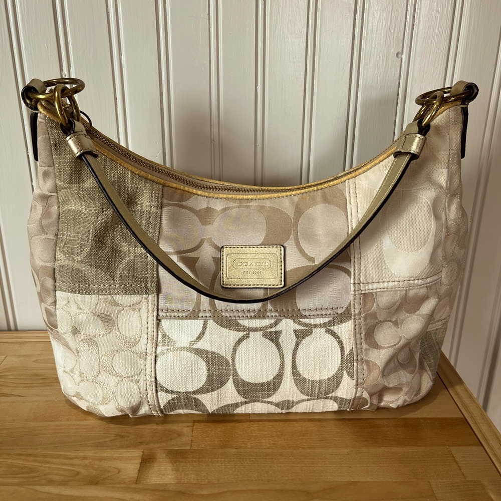 Coach Patchwork Beige and Cream Bag